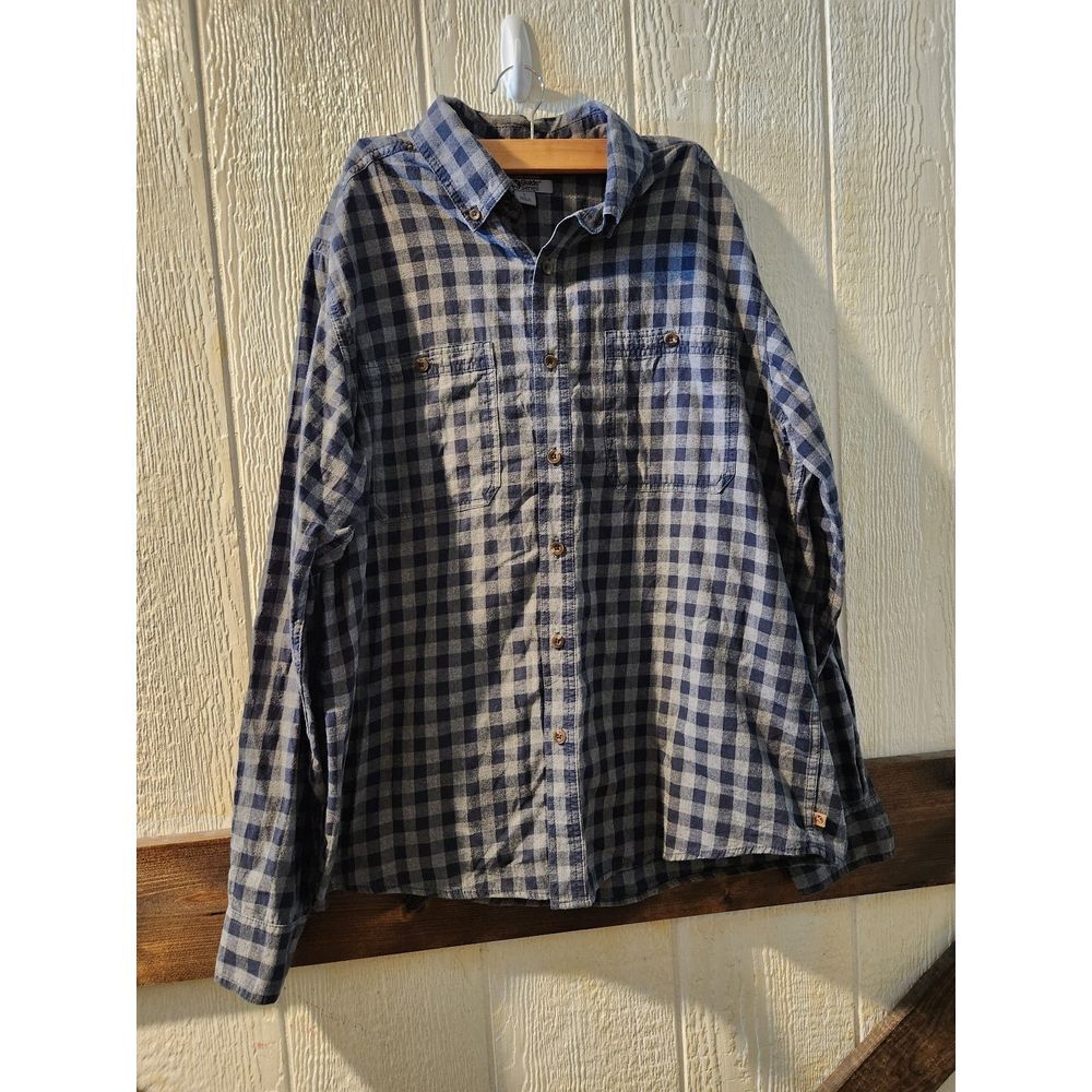 Gander Mountain Guide Series Gray & Navy Plaid Shirt‎